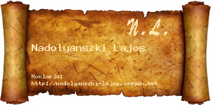 Nadolyanszki Lajos névjegykártya
