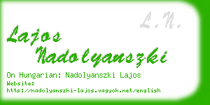 lajos nadolyanszki business card